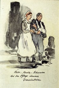 Enfermera alemana apoyando a un hombre herido. 1942 de German School