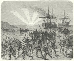 Giuseppe Garibaldi desembarcando en Marsala, Sicilia de German School