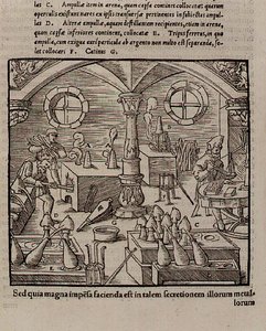 Fabricación de vidrio, de un libro de oficios de German School