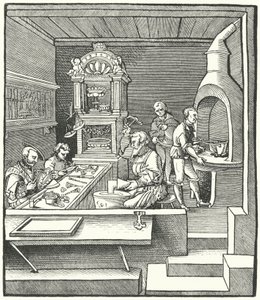 Taller de orfebrería a principios del siglo XVI de German School