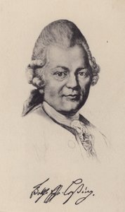 Gotthold Ephraim Lessing, filósofo, escritor y dramaturgo alemán de la Ilustración (litografía) de German School