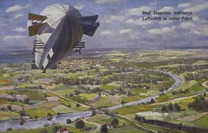 Dirigible de Graf Ferdinand von Zeppelin en vuelo