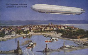 Dirigible de Graf Ferdinand von Zeppelin en vuelo de German School