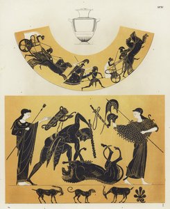 Guerrero griego y león de German School