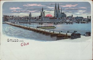 Tarjeta de felicitación de Colonia, antes de 1900 de German School