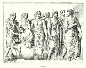 Haruspex, sacerdote romano antiguo que examinaba las entrañas de animales sacrificados para predecir el futuro de German School