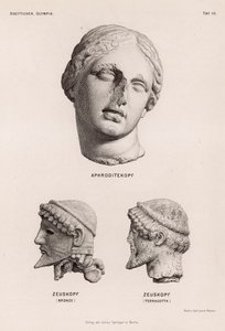 Cabezas de Afrodita y Zeus de Olimpia, Grecia de German School