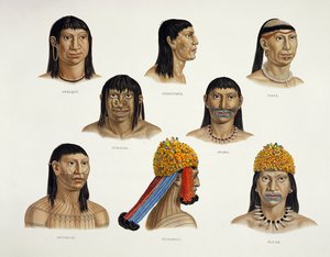 Cabezas de indios sudamericanos, de Viajes en Brasil