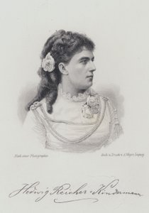 Hedwig Reicher-Kindermann, cantante de ópera alemana (grabado) de German School