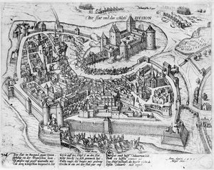 Enrique IV (1553-1610) entrando en Dijon, después de su victoria en Fontaine-Francaise sobre los españoles, 5 de junio de 1595 de German School