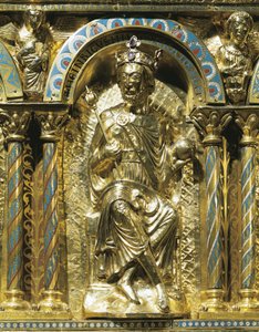 Enrique IV, Emperador del Sacro Imperio Romano (1050-1106), detalle del Santuario del Emperador Carlomagno (742-814) 1215