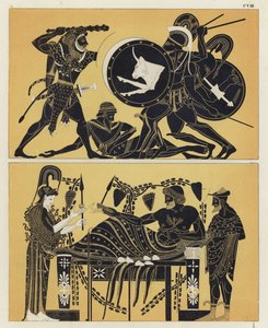 Hércules luchando contra Gerión y Gerión con Atenea y Dionisos de German School