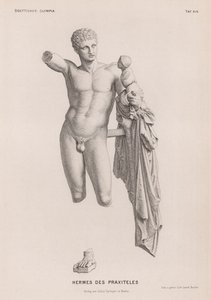 Hermes y el infante Dionisio, escultura atribuida a Praxíteles excavada en Olimpia, Grecia