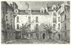 Casa del dramaturgo francés Jean Racine en la Rue du Marais en París (grabado) de German School