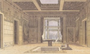 Casa de Sallust, Pompeya, Italia (litografía en color)