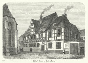 Casa del poeta Johann Wilhelm Ludwig Gleim, Halberstadt, Alemania (grabado)