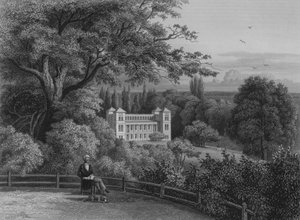 Palacio de Humboldt en Tegel, Berlín (grabado en acero) de German School