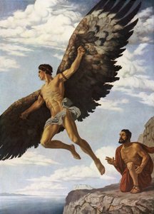 Icarus (litografía en color) de German School