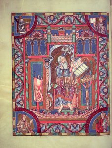 Página de retrato iluminado de San Juan, c.10-11 siglo