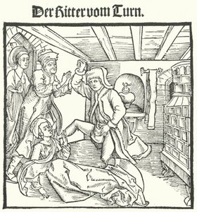 Ilustración del Libro del Caballero de la Torre por Geoffroy IV de la Tour Landry de German School