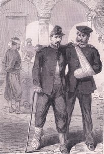 En el hospital, Historia de la Guerra entre Francia y Alemania de Cassell, publicada por Cassell and Company Limited, c.1890 (litografía) de German School