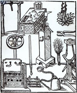Instrumentos de Ejecución, Castigo y Tortura, ilustración del Bamberger Halsgericht, 1507 de German School