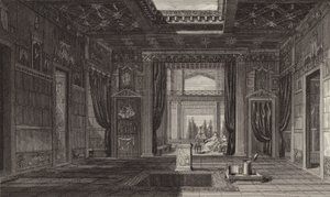 Interior de una casa romana en Pompeya. Ilustración para Bilder-Atlas