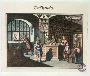Interior de una botica, c.1700