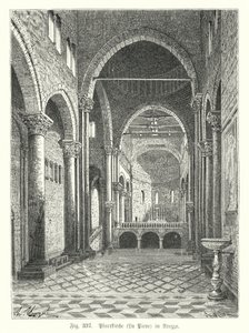 Interior de la Iglesia de Santa Maria della Pieve, Arezzo, Italia de German School