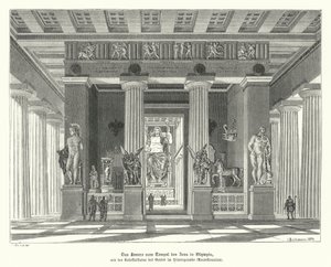 Interior del Templo de Zeus en Olimpia, Grecia Antigua de German School