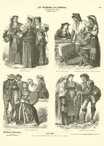 Trajes italianos, finales del siglo XIX de German School