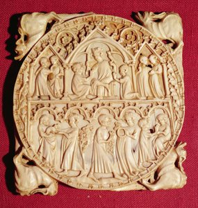 Estuche de espejo de marfil, c.1360-70 de German School