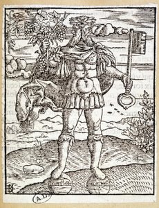 Jano (con una llave en una mano y una rama de vid en la otra) - Alemania