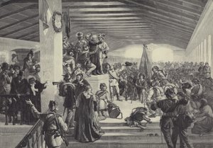 Joachim Haspinger bendiciendo a los estudiantes tiroleses preparándose para defender su patria de German School