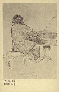 Johannes Brahms tocando el piano