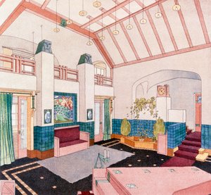 Sala de estar estilo Jugendstil o Modernista temprano de German School