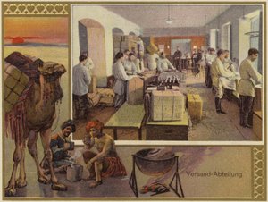 Publicidad de los hermanos K y S Popov (litografía en color)
