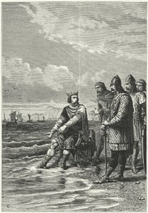 El rey Canuto y las olas (grabado) de German School