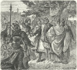 El rey Juan aceptando la Carta Magna, Runnymede de German School