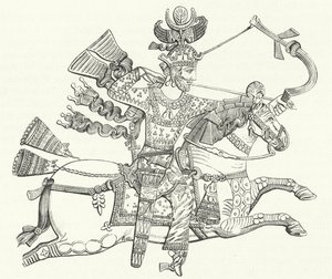 Rey Peroz I de Persia a caballo de German School