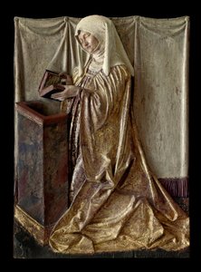 Donante arrodillado. Fragmento de un retablo tallado en madera policromada. De Suabia. c.1520. París, Museo del Louvre de German School