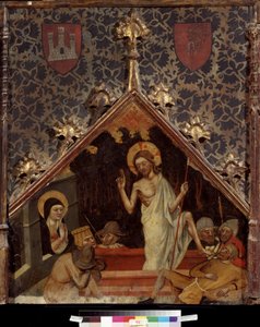""La Resurrección"" Pintura sobre madera de la escuela alemana del siglo XV. Museo Pushkin, Moscú