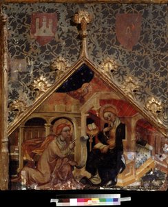 ""La Anunciación"" (La Anunciación) Pintura sobre madera de la escuela alemana del siglo XV Museo Pushkin, Moscú de German School