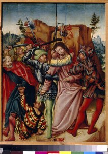 El Beso de Judas. Pintura de un maestro alemán, óleo sobre madera, principios del siglo XVI. Estado A. Museo Pushkin de Bellas Artes, Moscú. de German School
