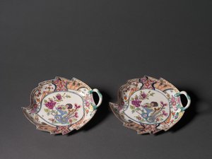 Plato de hoja, hecho por la Fábrica de Porcelana de Meissen de German School