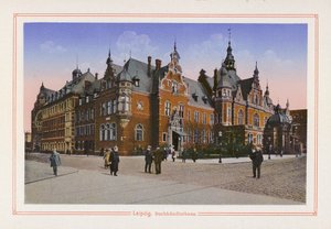 Leipzig, casa del librero (litografía en color) de German School