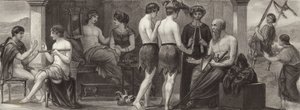 La vida y las artes en la antigua Grecia. Ilustración para Bilder-Atlas