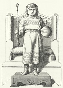 Luis el Niño, último rey carolingio de Francia Oriental (grabado) de German School