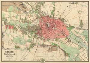 Mapa de Berlín, impreso por Koenigl. Lithogr. Institut, Berlín, 1857