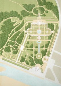 Mapa de la casa y jardines del Rey Guillermo de Wurtemberg, publicado en 1860 de German School